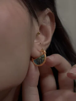 Abalone Shell Petite Hoops