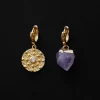 Amethyst Stone Mismatched Huggies