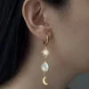 Ankh and Crescent Moon Mismatched Hoops