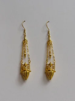 Antique Ornate Dangling Vase Earrings