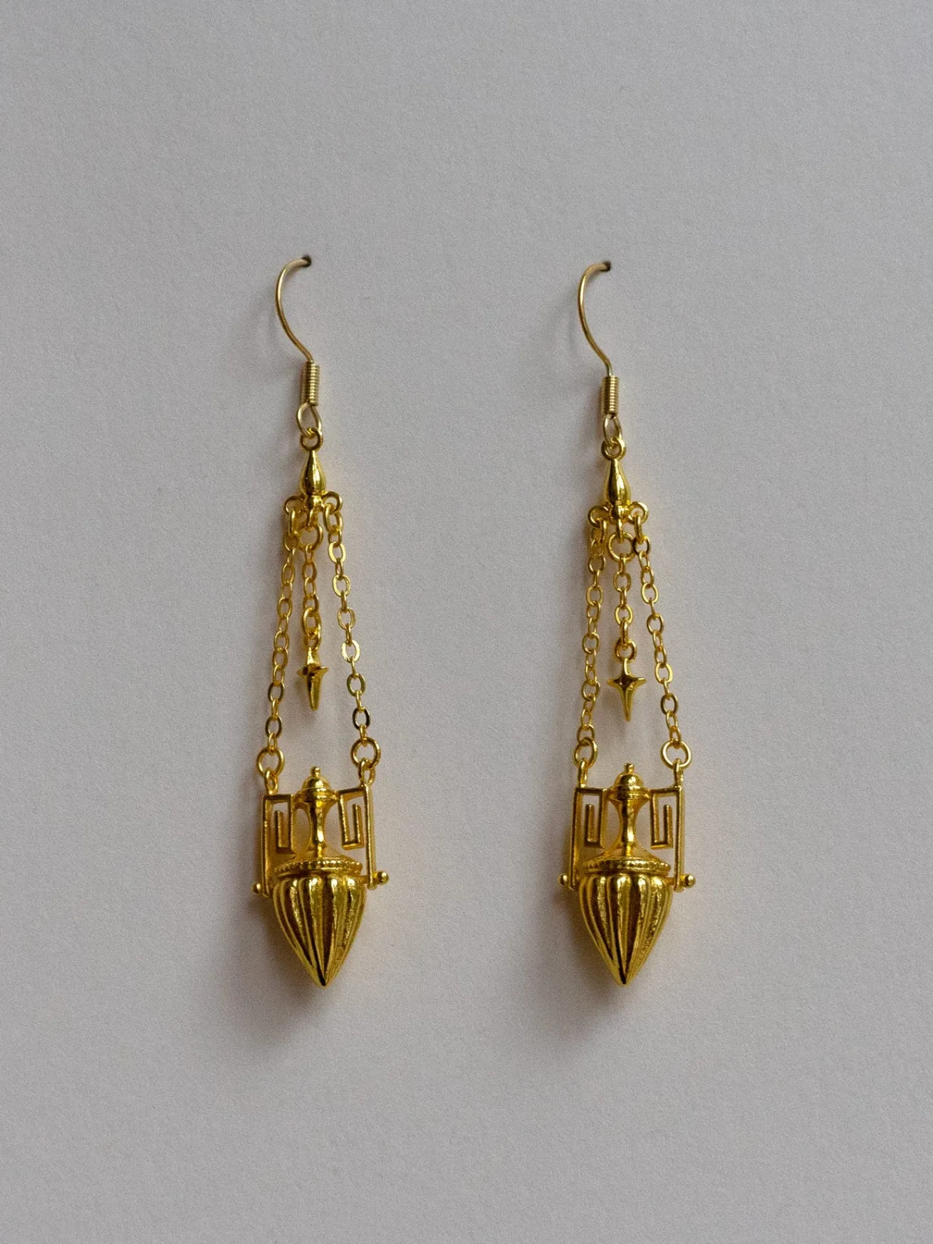 Antique Ornate Dangling Vase Earrings