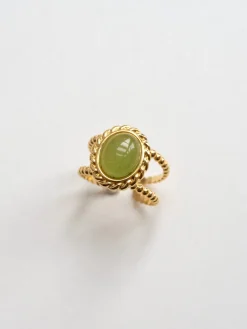 Aventurine Stone Twist Ring