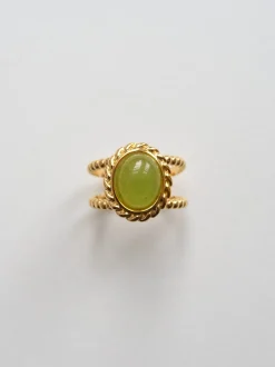 Aventurine Stone Twist Ring