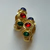 Baroque Infinity Stones Hoop Clip-Ons (Vintage)