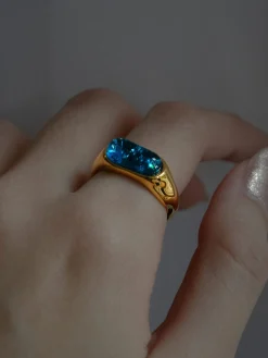 Blue Sea Marble Ring