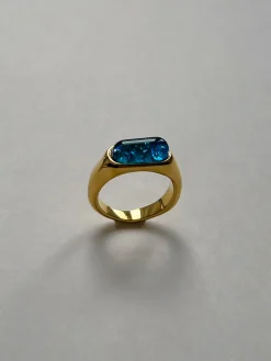 Blue Sea Marble Ring