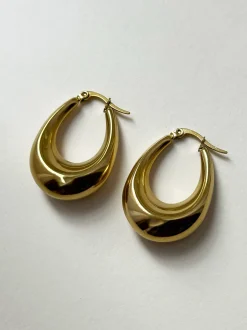 Bold Oval Gold Hoops