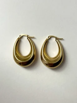 Bold Oval Gold Hoops