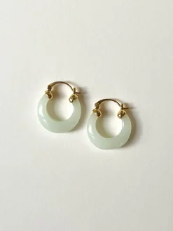 Bone Jade Hoops