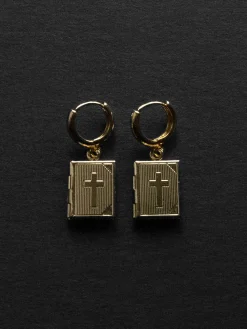Book Locket Huggies - Gold
