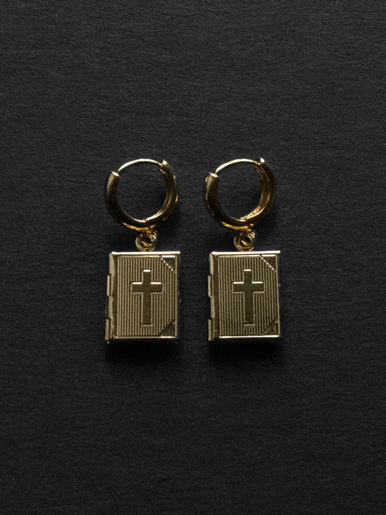 Book Locket Huggies - Gold