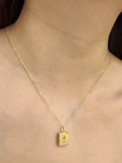 Book Locket Huggies - Gold