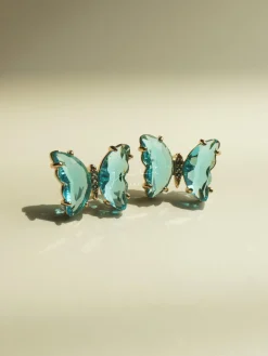Butterfly Earstuds - Aqua *S925 Earposts