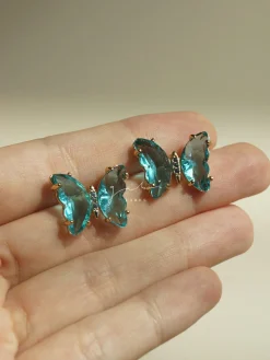 Butterfly Earstuds - Aqua *S925 Earposts
