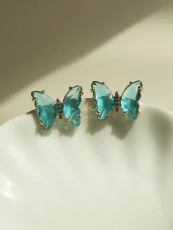 Butterfly Earstuds - Aqua *S925 Earposts