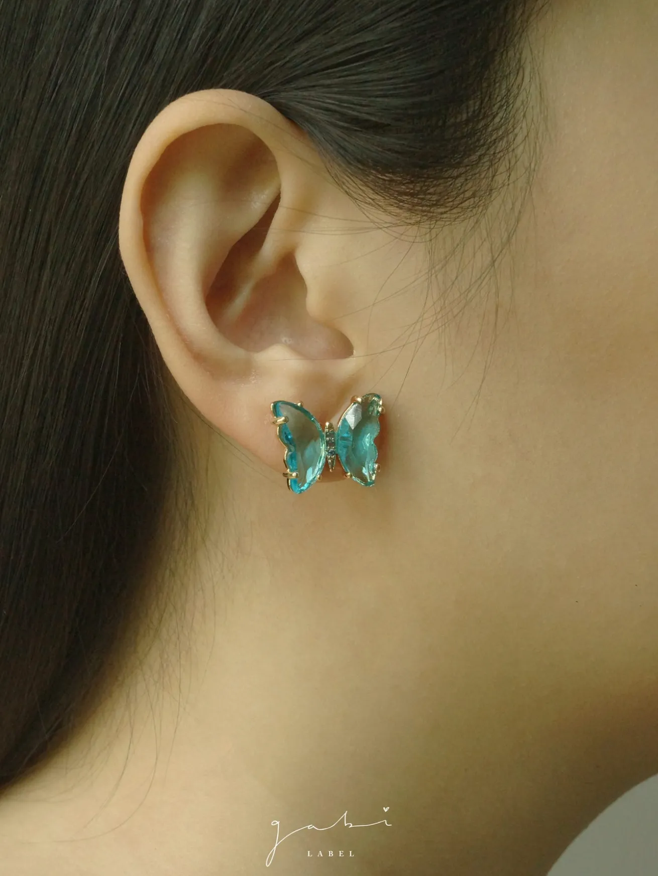 Butterfly Earstuds - Aqua *S925 Earposts