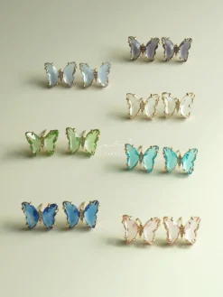 Butterfly Earstuds - Mint Green *S925 Earposts