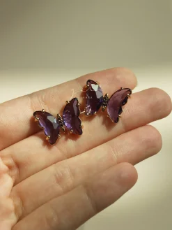 Butterfly Earstuds - Purple *S925 Earposts
