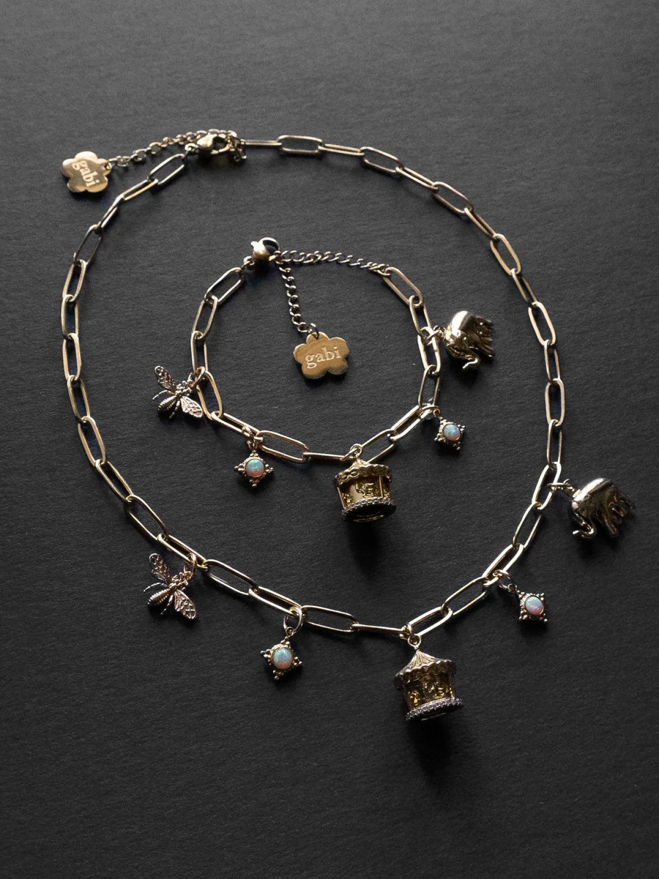 Carnival Charm Bracelet - Carousel, Elephant, Bee