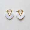 Carved Shell Cloud Earrings