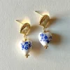 Ceramic Heart and Shell Earrings