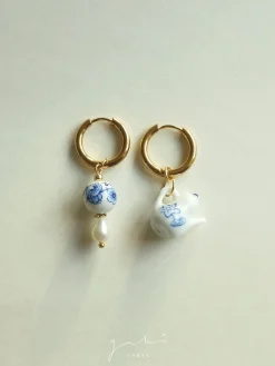 Ceramic Teapot Mismatched Hoop Earrings