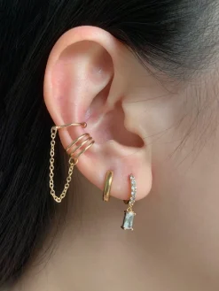 Chain Link Ear Cuff - Silver