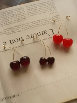 Cher (Cherry) Earrings *Gold-plated stems