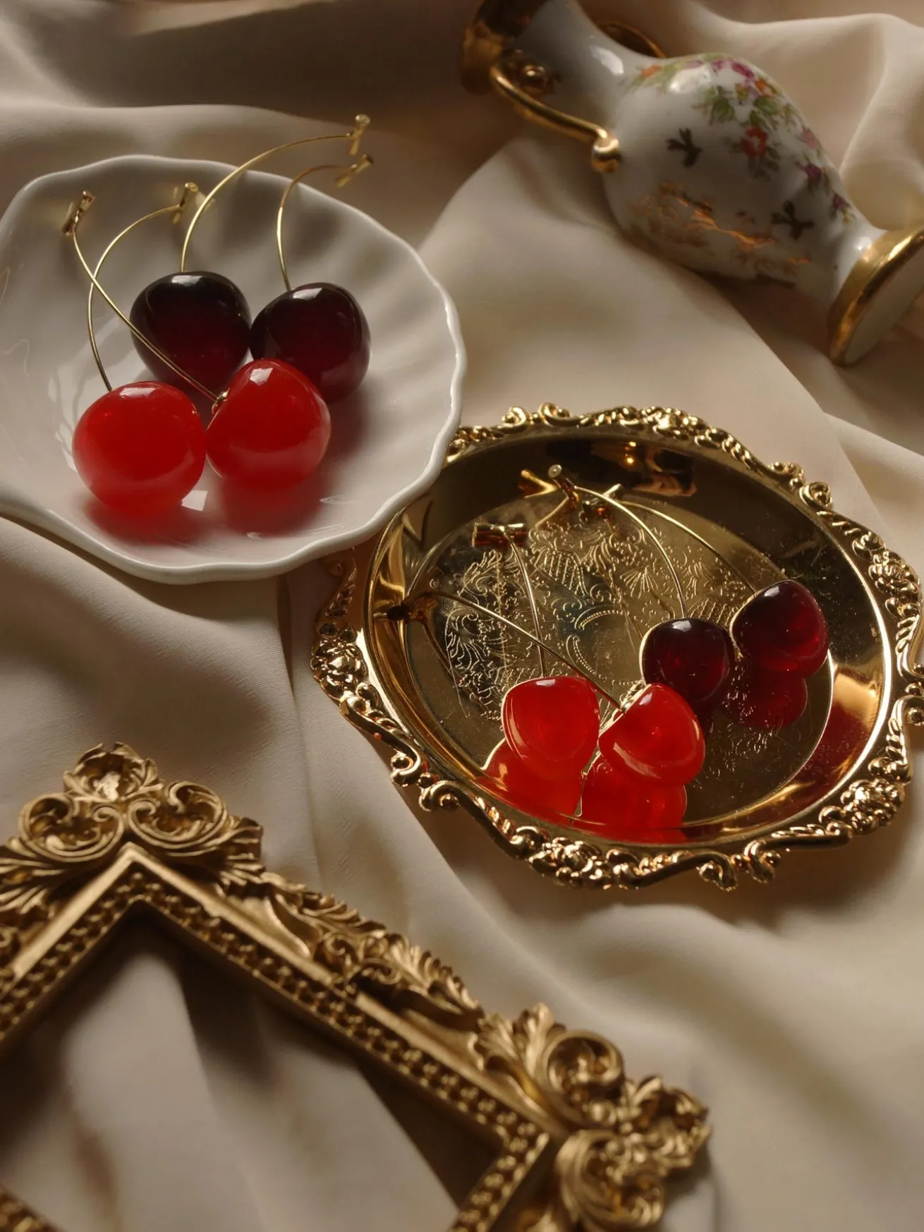 Cherié (Cherry) Earrings *Gold-plated stems