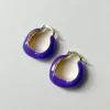 Chic Enamel Hoops - Purple