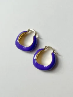 Chic Enamel Hoops - Purple