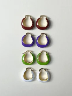 Chic Enamel Hoops - Purple