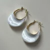 Chic White Enamel Hoops