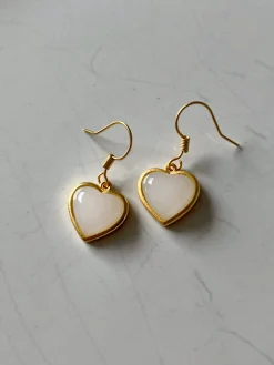 Chubby Heart Jade Earrings