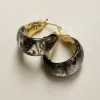 Chunky Cradle Hoops - Black