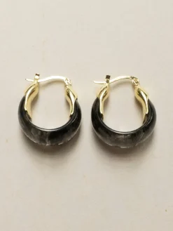 Chunky Cradle Hoops - Black