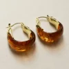 Chunky Cradle Hoops - Brown