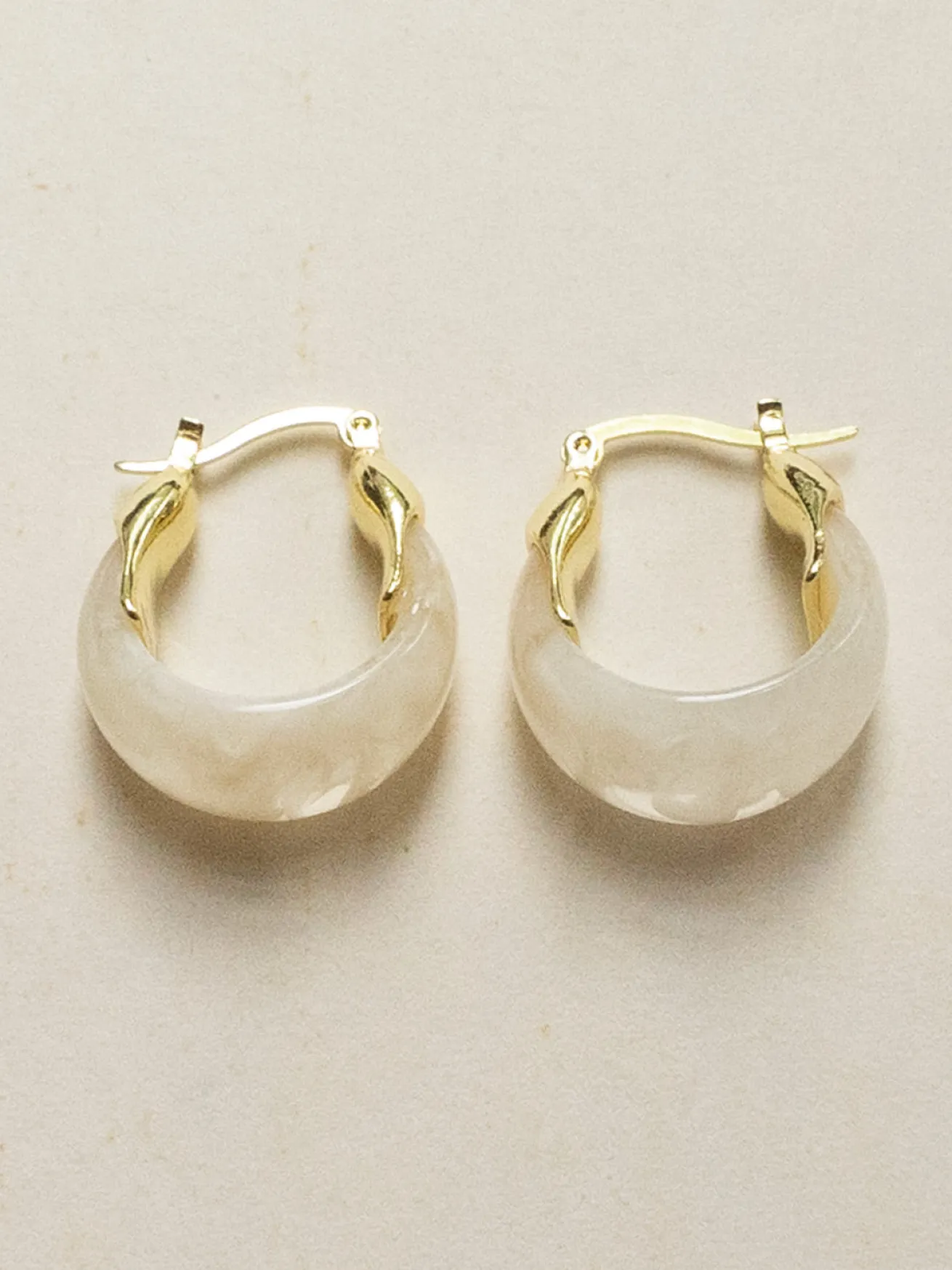 Chunky Cradle Hoops - White