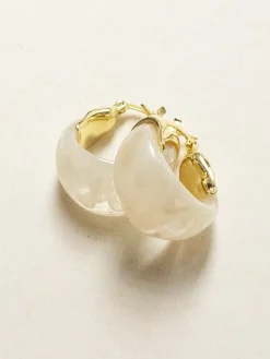 Chunky Cradle Hoops - White