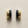 Chunky Enamel Earrings - Dark Blue