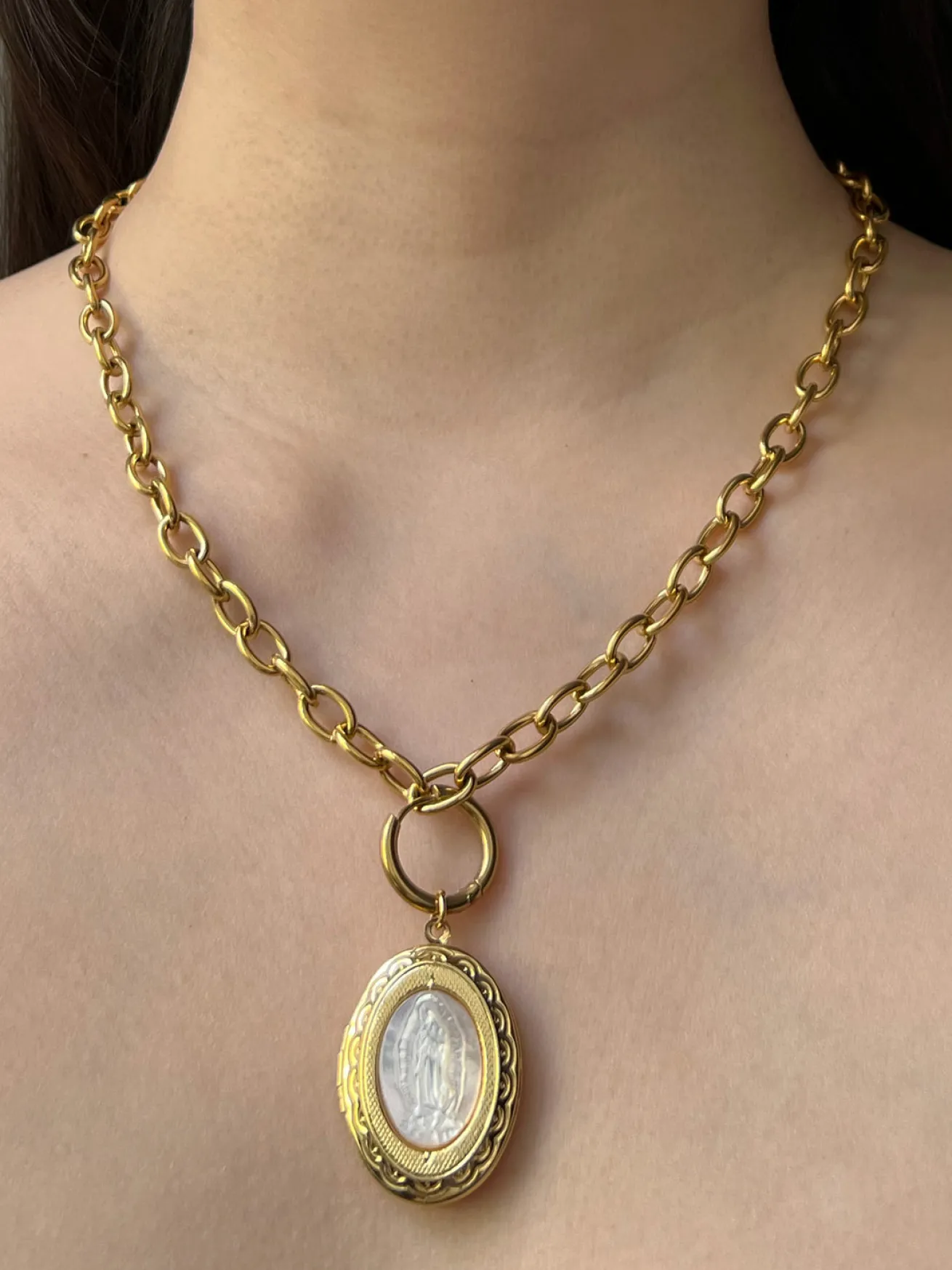 Chunky Gold Chain Necklace - Our Lady