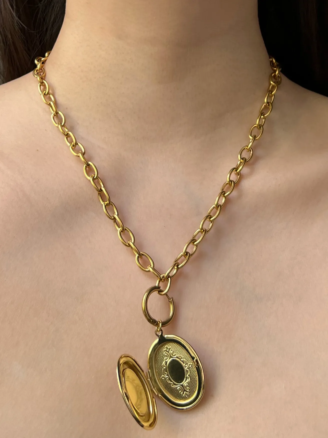 Chunky Gold Chain Necklace - Our Lady