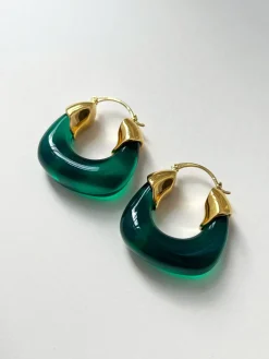 Chunky Hoops - Emerald Green