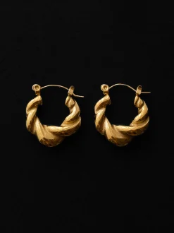 Chunky Twist Gold Hoops - Petite