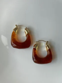 Chunky Vintage Hoops - Brown