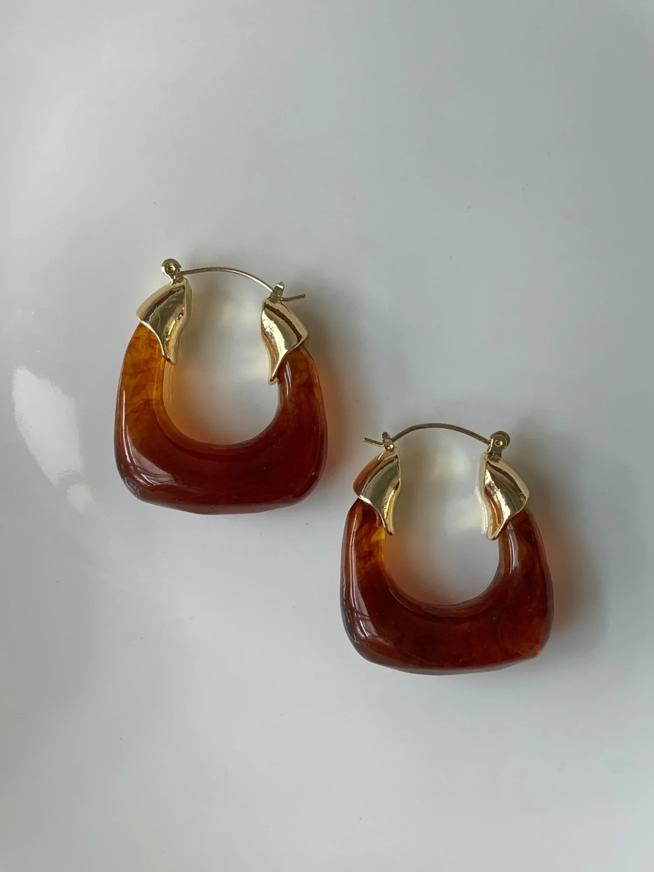 Chunky Vintage Hoops - Brown