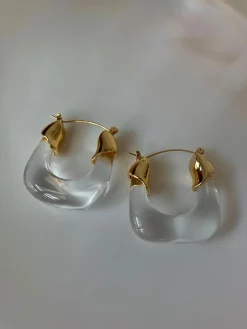Chunky Vintage Hoops - Clear