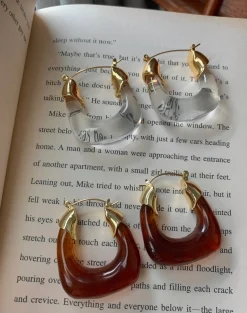Chunky Vintage Hoops - Clear