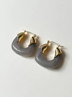 Chunky Vintage Hoops - Grey