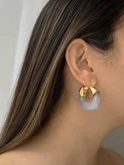 Chunky Vintage Hoops - Grey